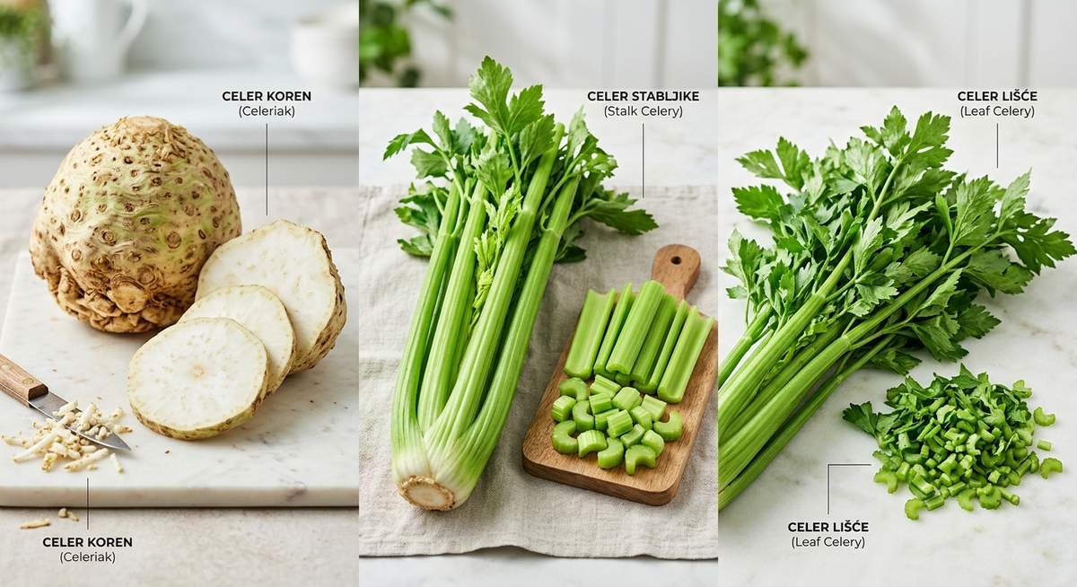 pravi celer vrste korenji stabljicasti i lisnati