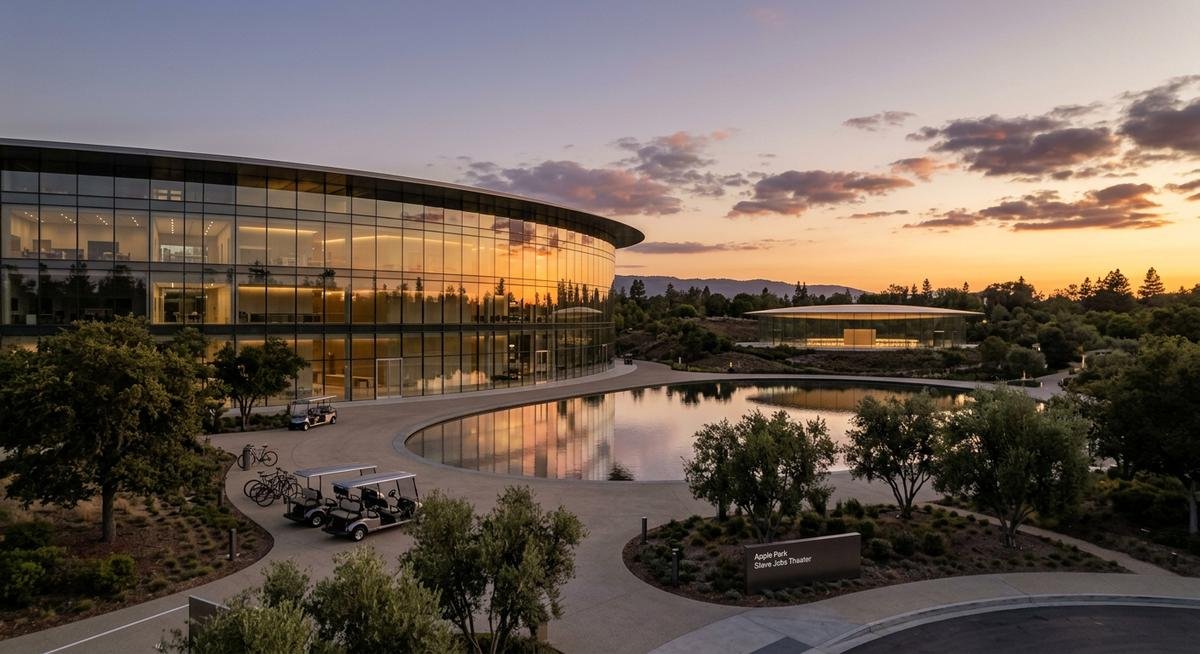 john ternus wife — Apple headquarters exterior representing the corporate leadership transition of Apple's incoming CEO