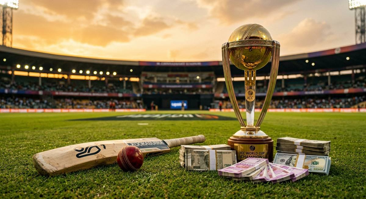 nitish rana net worth — cricket bat, trophy and currency symbolizing IPL wealth and career earnings