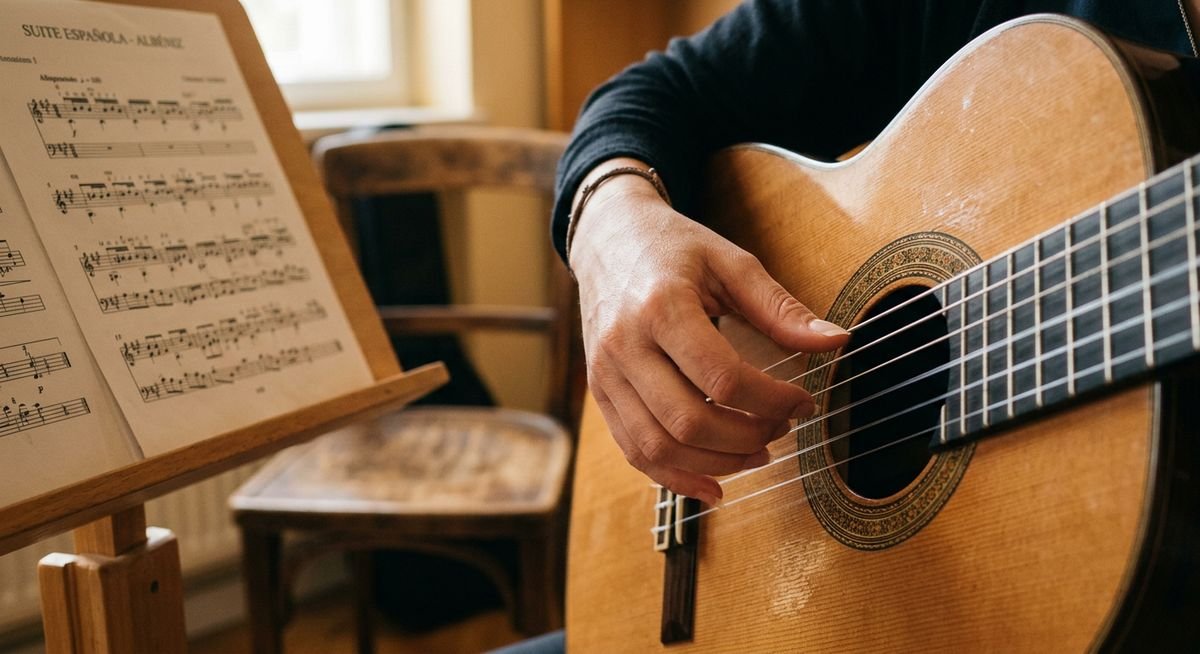 the classical guitar plucking technique