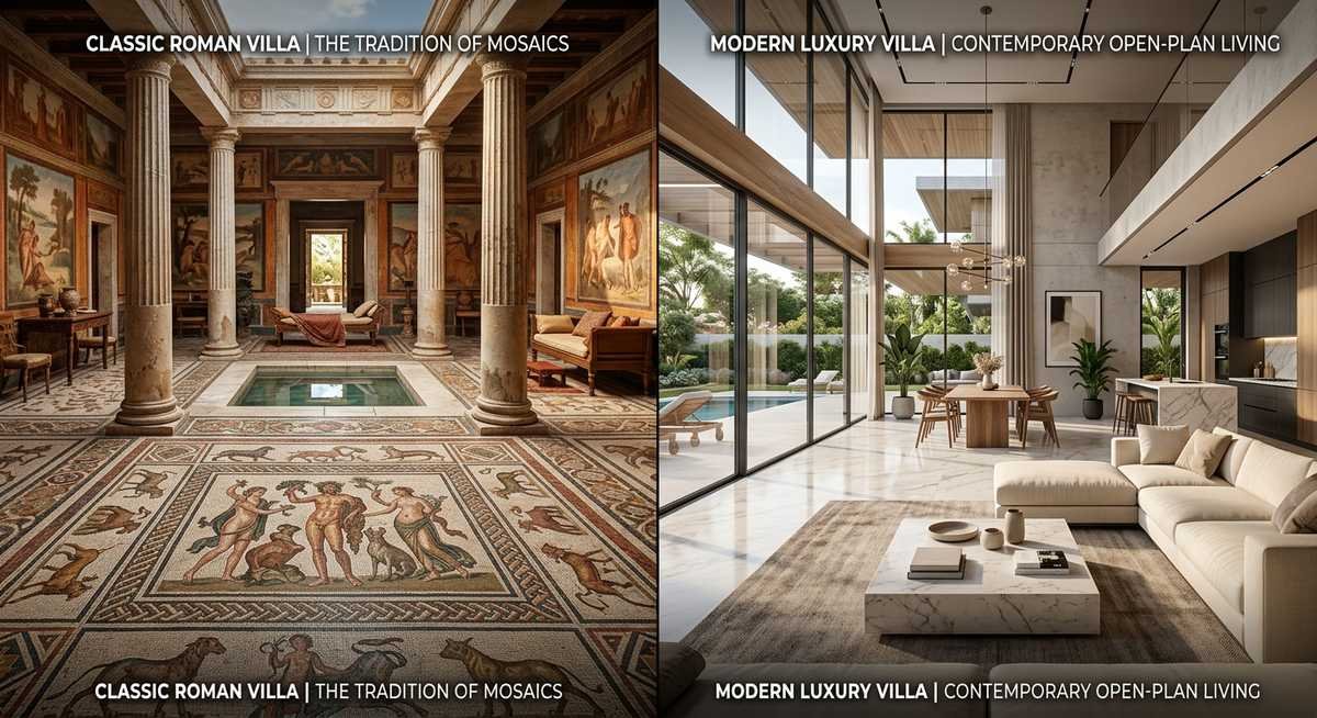 villa architecture styles from roman courtyards to modern glass houses